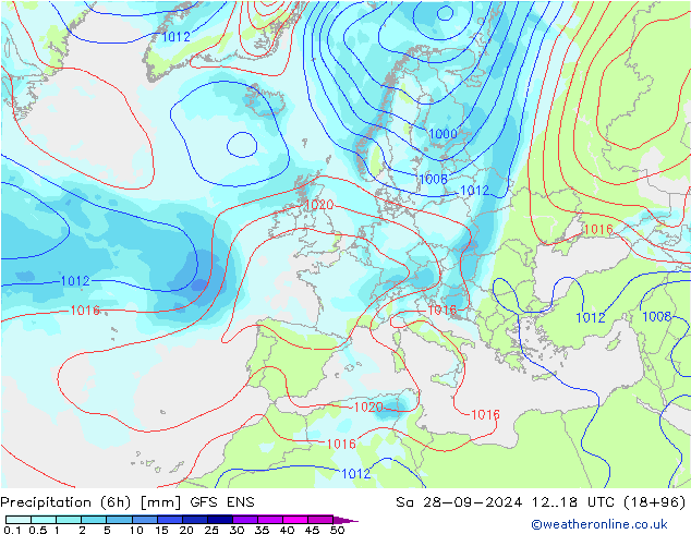 Yağış (6h) GFS ENS Cts 28.09.2024 18 UTC