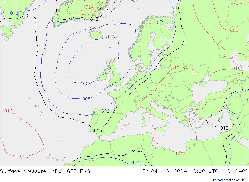 Bodendruck GFS ENS Fr 04.10.2024 18 UTC