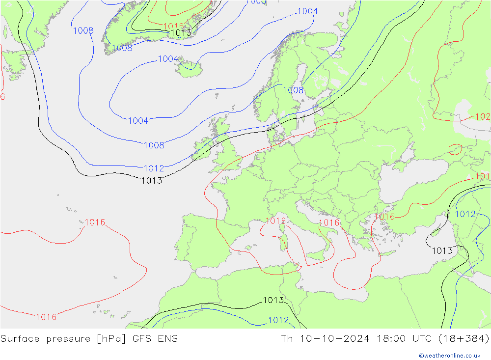 Bodendruck GFS ENS Do 10.10.2024 18 UTC