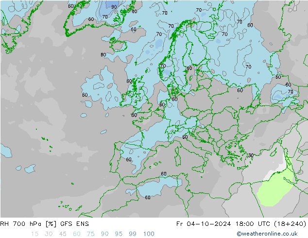 RH 700 hPa GFS ENS Pá 04.10.2024 18 UTC