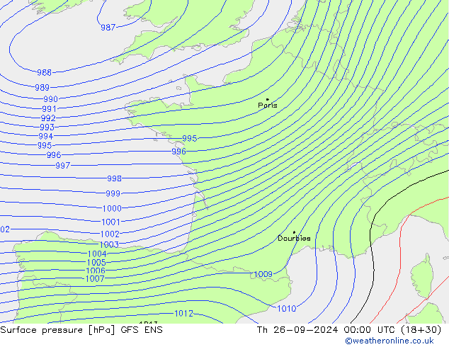 Bodendruck GFS ENS Do 26.09.2024 00 UTC