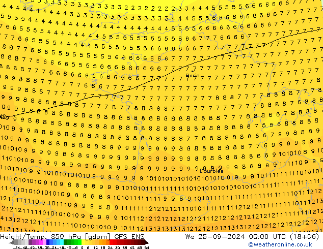 Height/Temp. 850 hPa GFS ENS We 25.09.2024 00 UTC