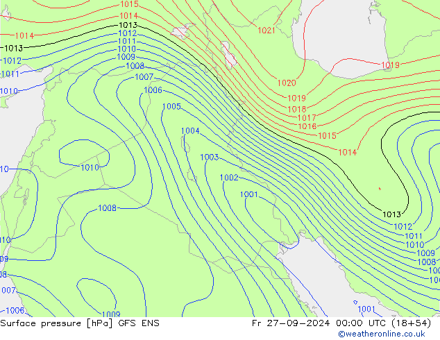 Surface pressure GFS ENS Fr 27.09.2024 00 UTC