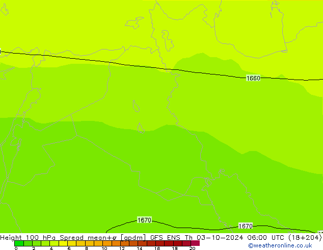 Height 100 hPa Spread GFS ENS Do 03.10.2024 06 UTC