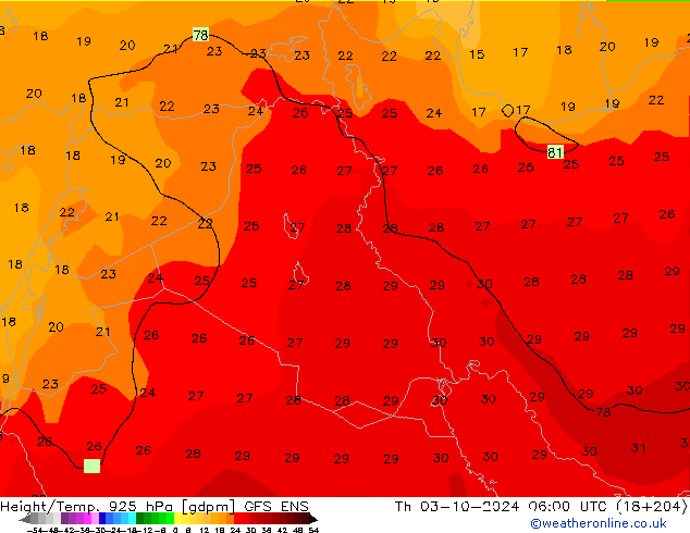 Height/Temp. 925 hPa GFS ENS Do 03.10.2024 06 UTC