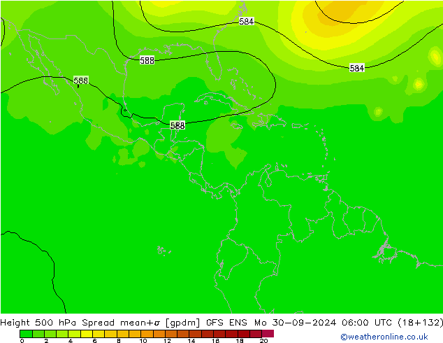 Hoogte 500 hPa Spread GFS ENS ma 30.09.2024 06 UTC