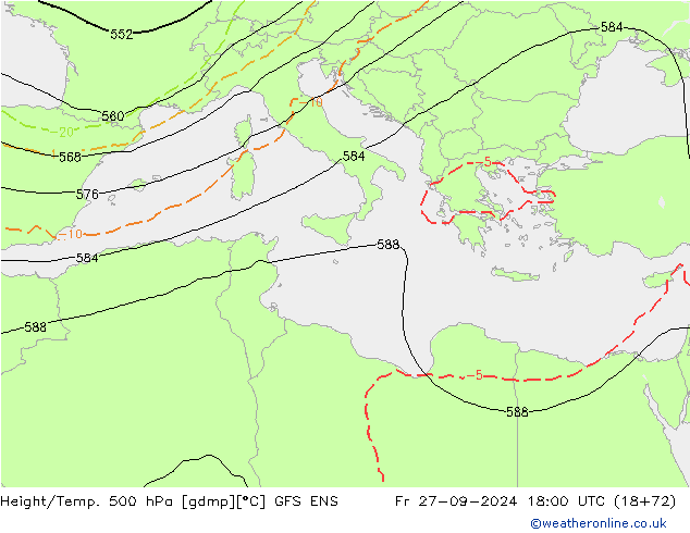 Height/Temp. 500 hPa GFS ENS Sex 27.09.2024 18 UTC