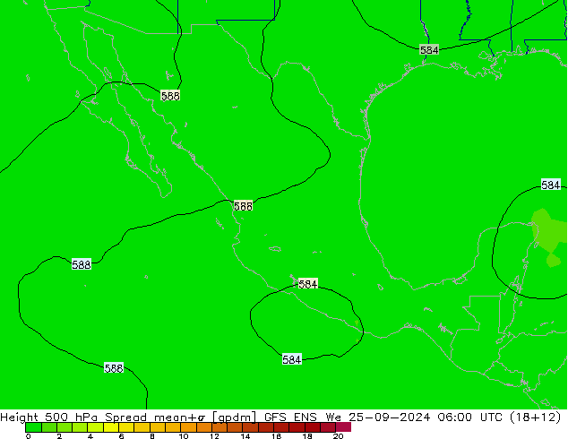 Height 500 hPa Spread GFS ENS We 25.09.2024 06 UTC