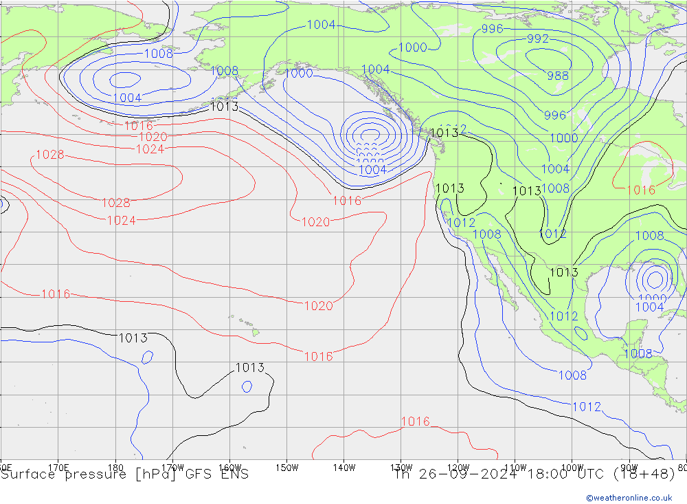 Surface pressure GFS ENS Th 26.09.2024 18 UTC