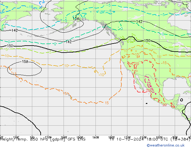 Height/Temp. 850 hPa GFS ENS Do 10.10.2024 18 UTC