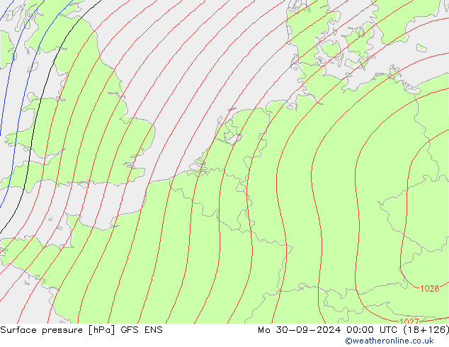 Surface pressure GFS ENS Mo 30.09.2024 00 UTC