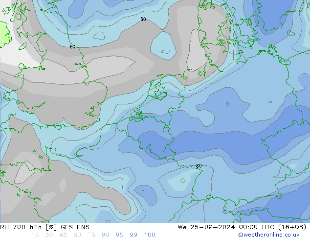 RH 700 hPa GFS ENS St 25.09.2024 00 UTC