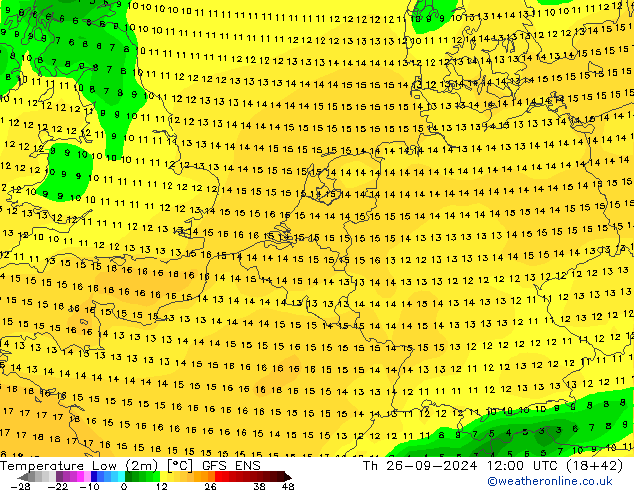 Темпер. мин. (2т) GFS ENS чт 26.09.2024 12 UTC