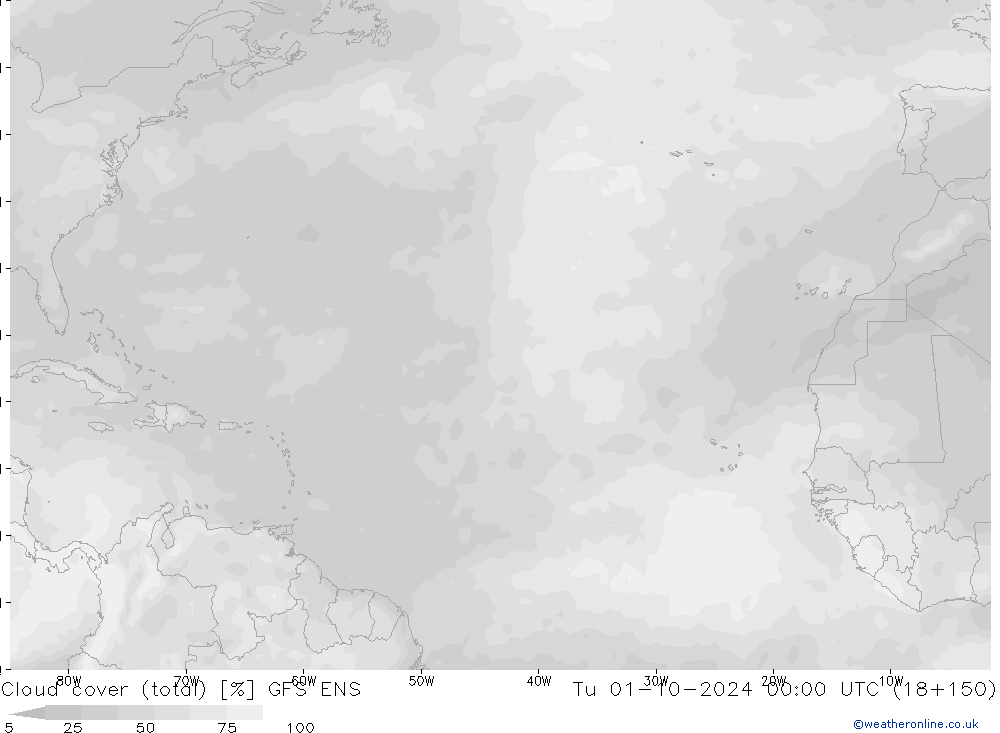 Nubi (totali) GFS ENS mar 01.10.2024 00 UTC