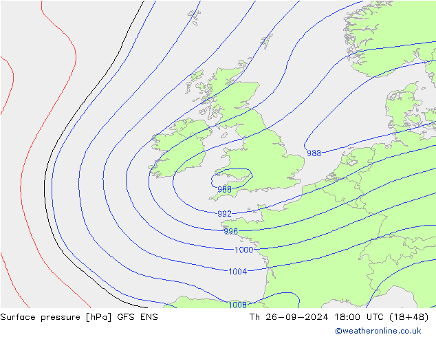 Surface pressure GFS ENS Th 26.09.2024 18 UTC