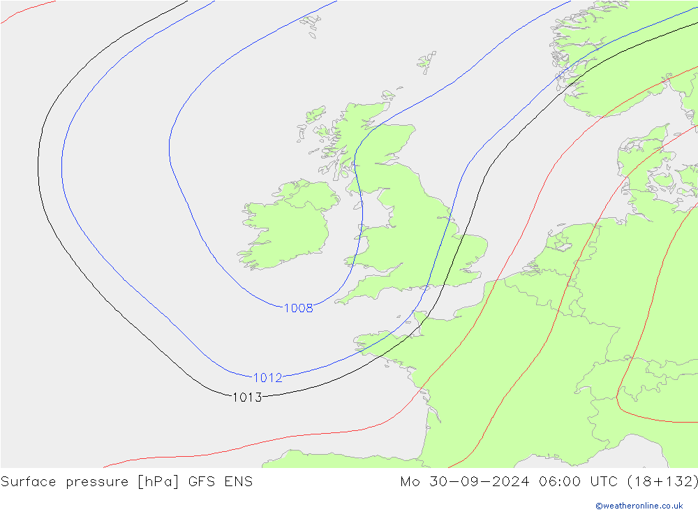 pression de l'air GFS ENS lun 30.09.2024 06 UTC