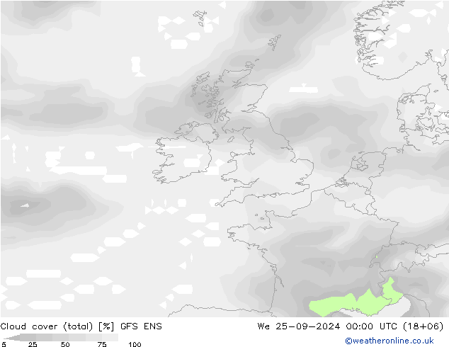 nuvens (total) GFS ENS Qua 25.09.2024 00 UTC