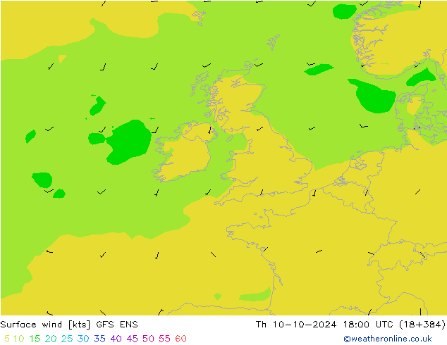 Surface wind GFS ENS Th 10.10.2024 18 UTC