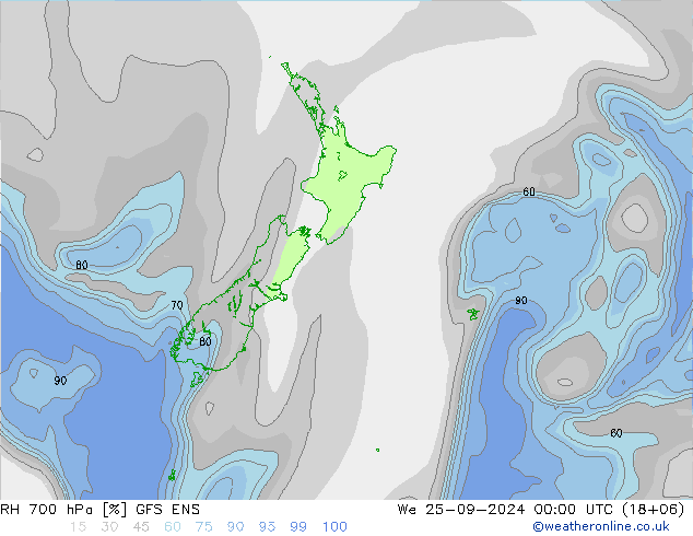 RH 700 hPa GFS ENS We 25.09.2024 00 UTC