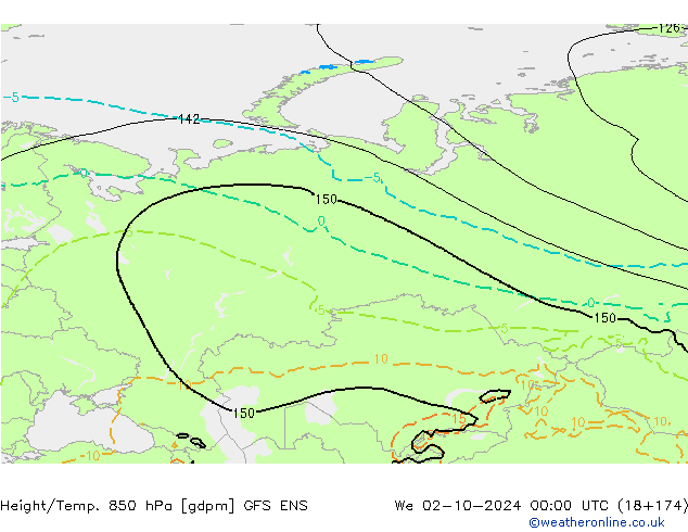 Height/Temp. 850 hPa GFS ENS We 02.10.2024 00 UTC