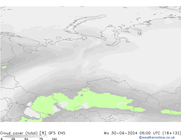 Nubi (totali) GFS ENS lun 30.09.2024 06 UTC