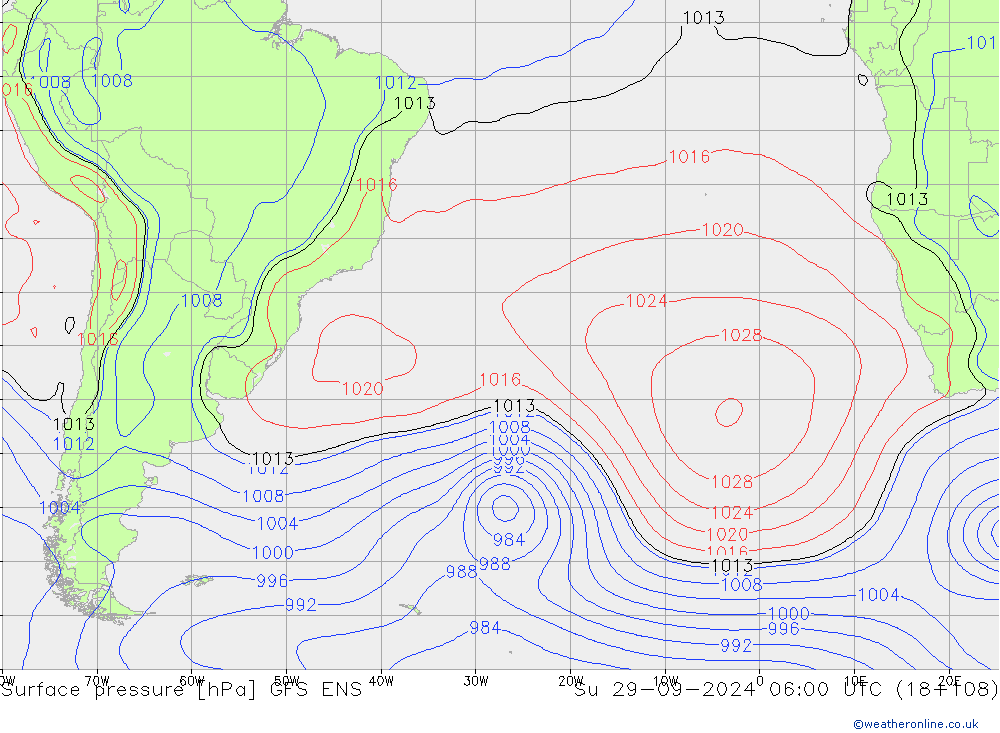 приземное давление GFS ENS Вс 29.09.2024 06 UTC