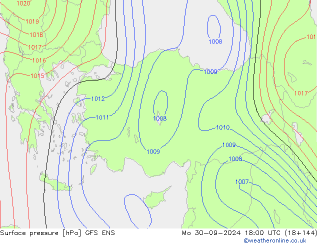 ciśnienie GFS ENS pon. 30.09.2024 18 UTC