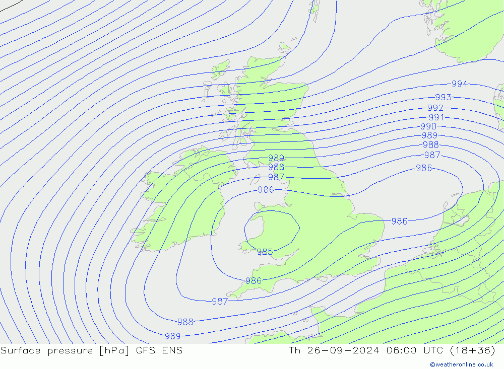 приземное давление GFS ENS чт 26.09.2024 06 UTC