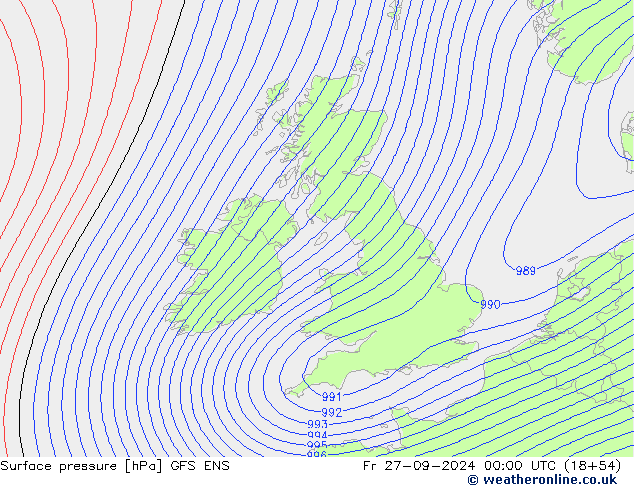 Surface pressure GFS ENS Fr 27.09.2024 00 UTC