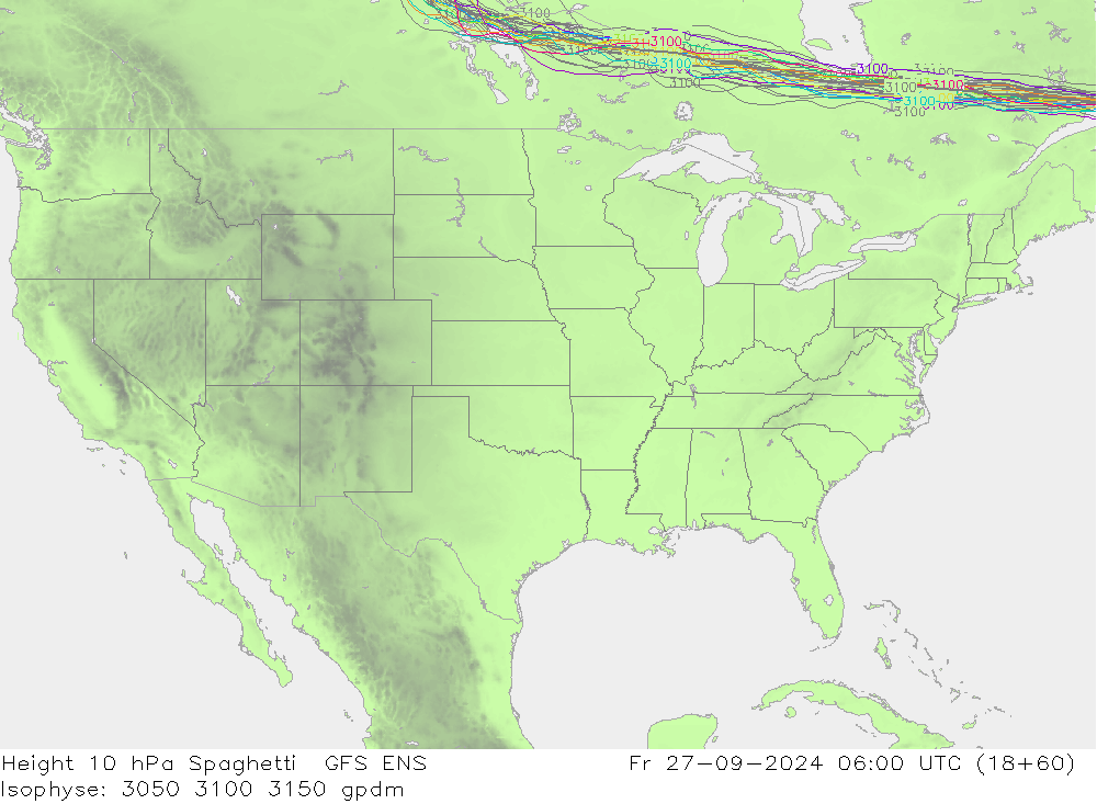 Height 10 hPa Spaghetti GFS ENS pt. 27.09.2024 06 UTC