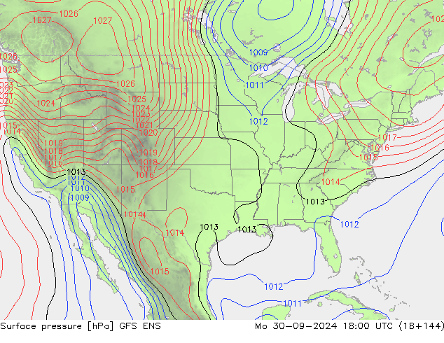 Atmosférický tlak GFS ENS Po 30.09.2024 18 UTC