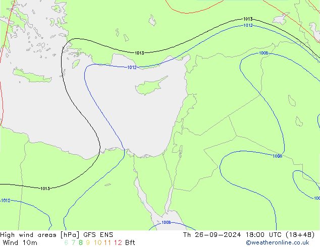 High wind areas GFS ENS Qui 26.09.2024 18 UTC