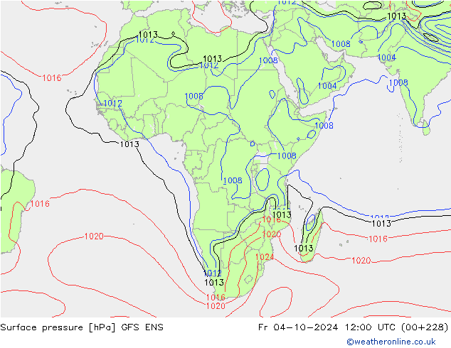 Surface pressure GFS ENS Fr 04.10.2024 12 UTC