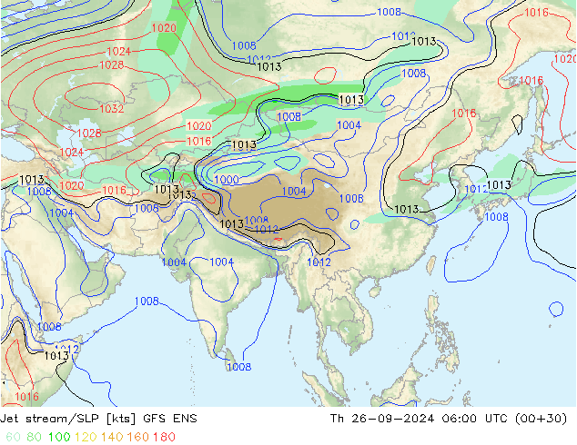 Jet Akımları/SLP GFS ENS Per 26.09.2024 06 UTC