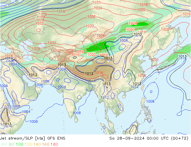 Jet stream/SLP GFS ENS Sa 28.09.2024 00 UTC