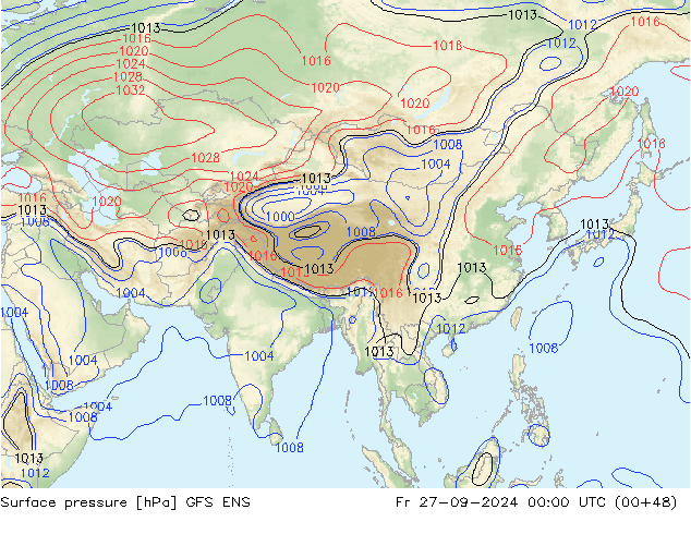 Surface pressure GFS ENS Fr 27.09.2024 00 UTC