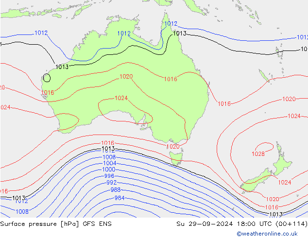 Luchtdruk (Grond) GFS ENS zo 29.09.2024 18 UTC