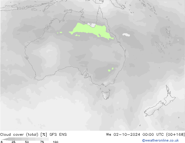 Nubes (total) GFS ENS mié 02.10.2024 00 UTC