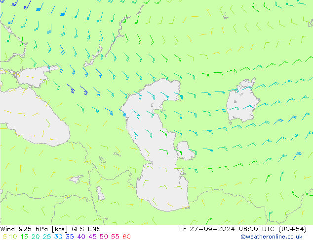 Wind 925 hPa GFS ENS Fr 27.09.2024 06 UTC