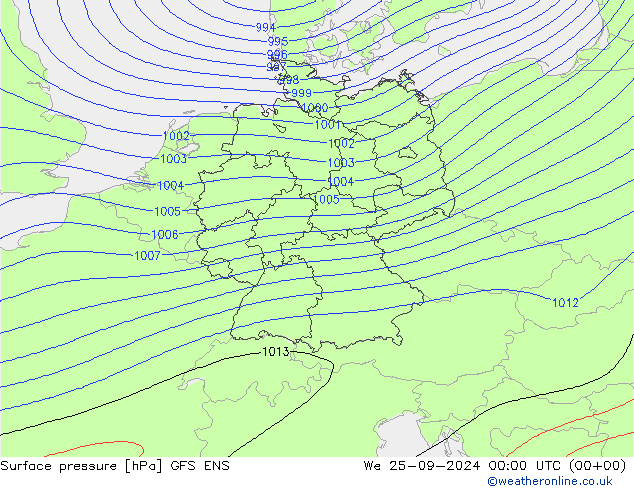 Bodendruck GFS ENS Mi 25.09.2024 00 UTC