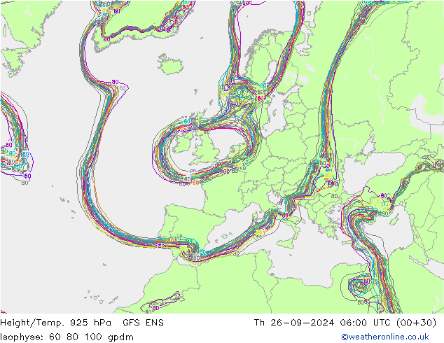 Height/Temp. 925 hPa GFS ENS  26.09.2024 06 UTC