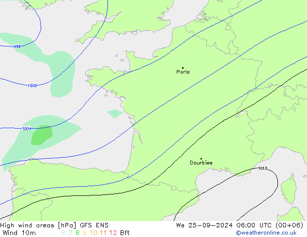 Sturmfelder GFS ENS Mi 25.09.2024 06 UTC