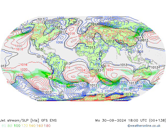 Jet stream GFS ENS Seg 30.09.2024 18 UTC