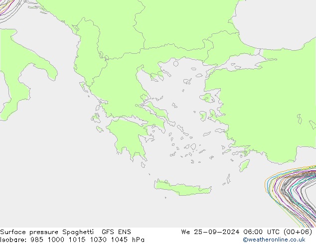 pressão do solo Spaghetti GFS ENS Qua 25.09.2024 06 UTC