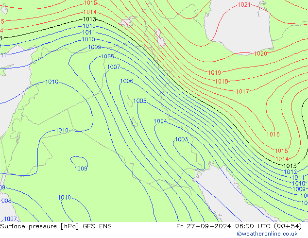 Bodendruck GFS ENS Fr 27.09.2024 06 UTC