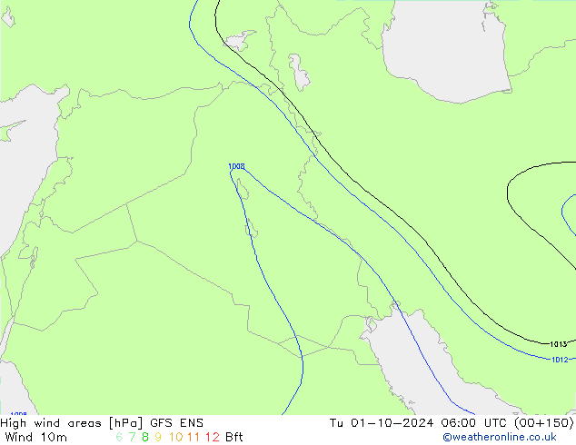 High wind areas GFS ENS Tu 01.10.2024 06 UTC