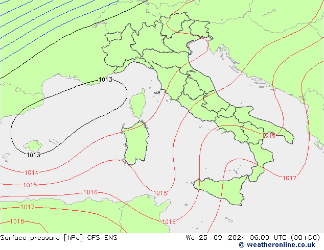 приземное давление GFS ENS ср 25.09.2024 06 UTC