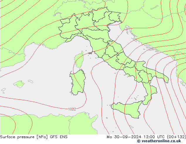 Yer basıncı GFS ENS Pzt 30.09.2024 12 UTC