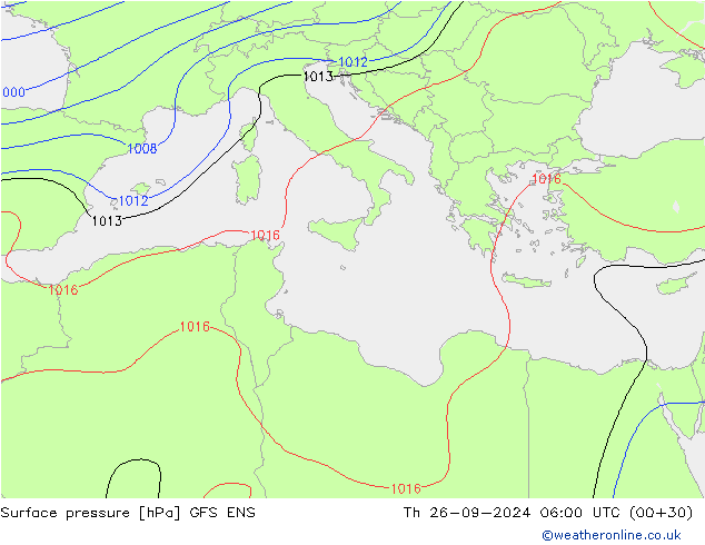 приземное давление GFS ENS чт 26.09.2024 06 UTC