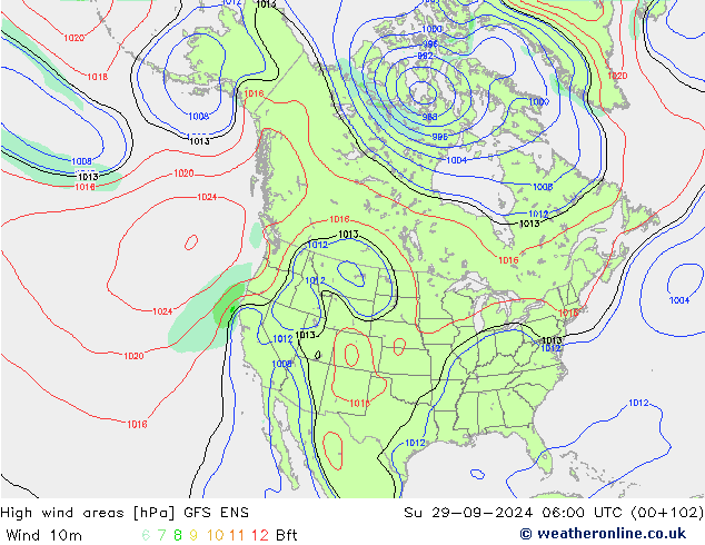 High wind areas GFS ENS Dom 29.09.2024 06 UTC